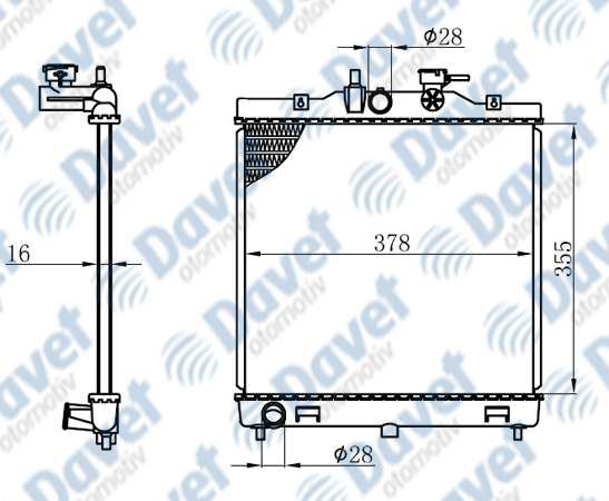 ORIS BKI005016 Motor Su Radyatoru Brazing Kia Picanto 1.0-1.1 04-> 410×378x16 Manuel Sanzuman